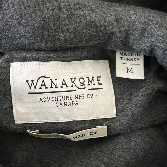 Wanakome Sherpa Vest Womens Medium Heather Gray Wool Asymmetrical Zip Hooded - Picture 3 of 10